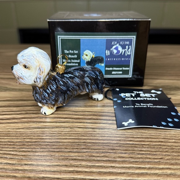 Joy To The World “Pet Set” Dandie Dinmont Terrier Collectible Glass Ornament - Picture 7 of 7